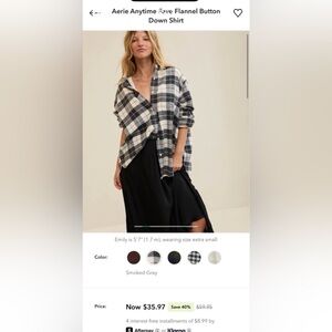 Aerie Anytime Fave Flannel XS